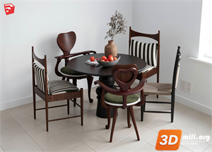 Dining Table Set Skp Files